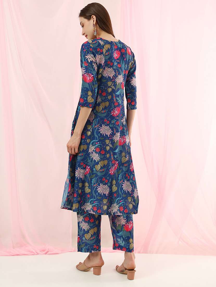 girls polyester floral kurta pant set - 22486927 -  Standard Image - 3