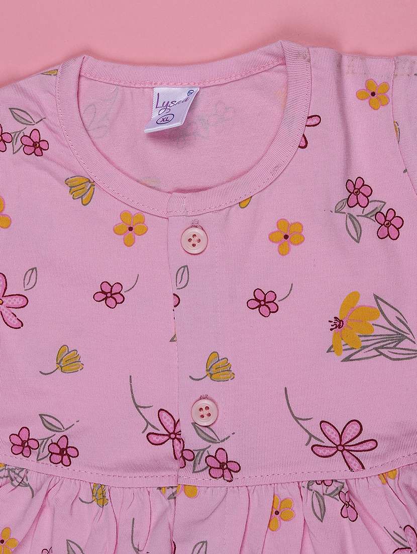 girls printed round neck frock with bloomer - 22487345 -  Standard Image - 3