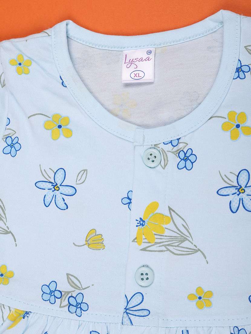 girls printed round neck frock with bloomer - 22487347 -  Standard Image - 3