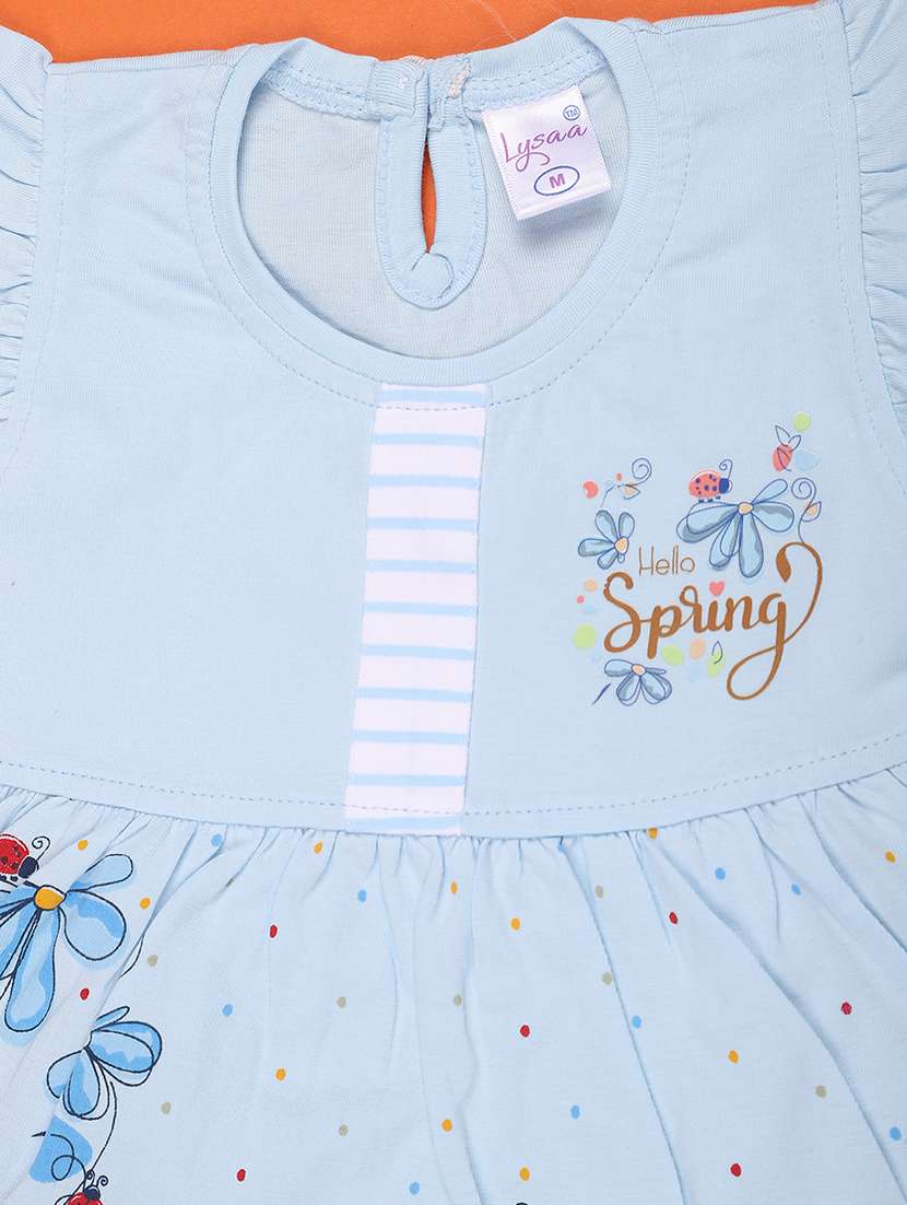 girls printed round neck frock with bloomer - 22487360 -  Standard Image - 3