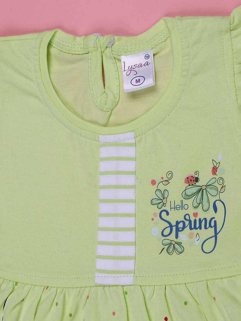 girls printed round neck frock with bloomer - 22487361 -  Standard Image - 3