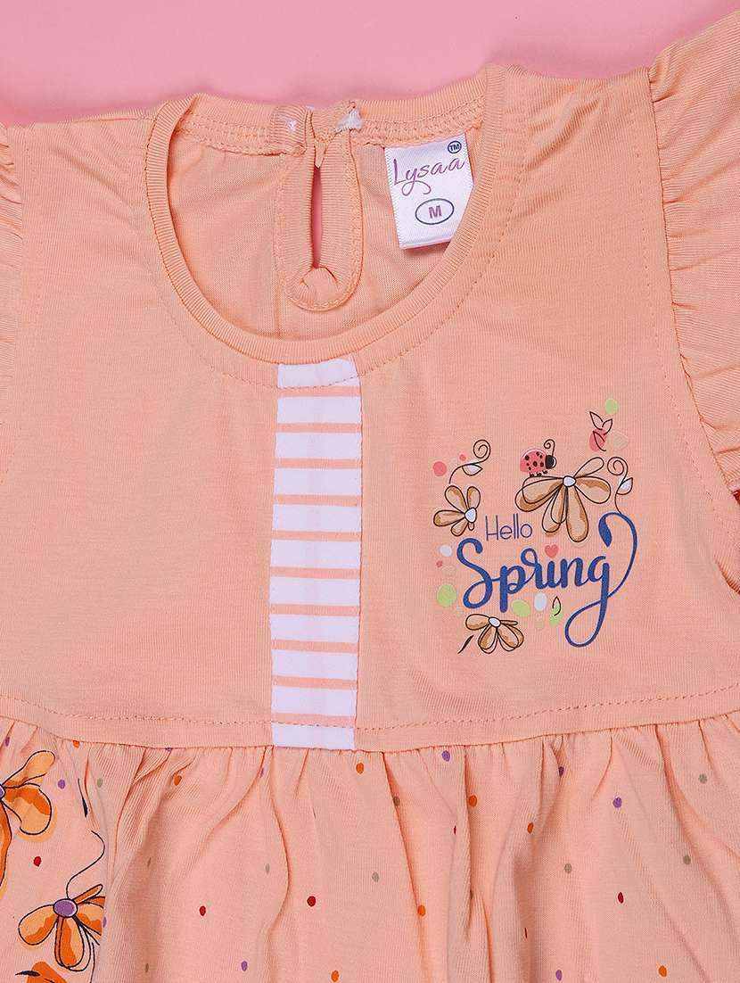 girls printed round neck frock with bloomer - 22487362 -  Standard Image - 3