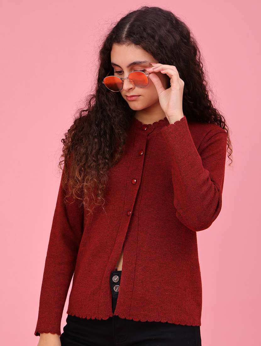 women solid long sleeve cardigan