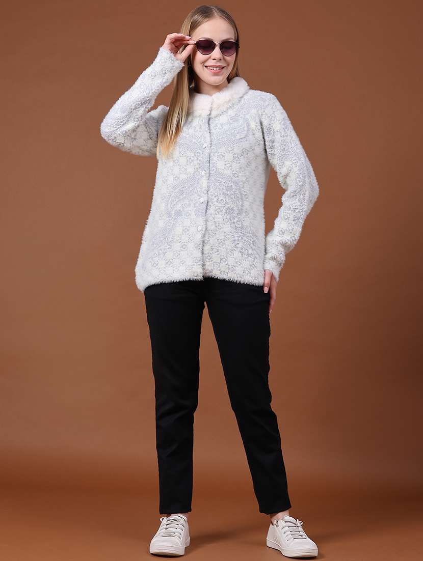 Women Self Design Long Sleeve Cardigan - 22488606 -  Standard Image - 5