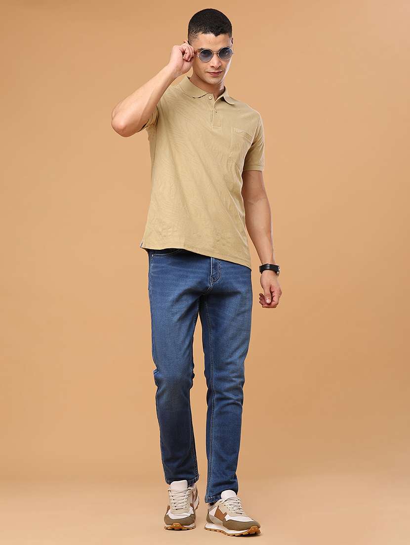 Men Self Design Short Sleeves Polo T-shirt - 22488665 -  Standard Image - 5
