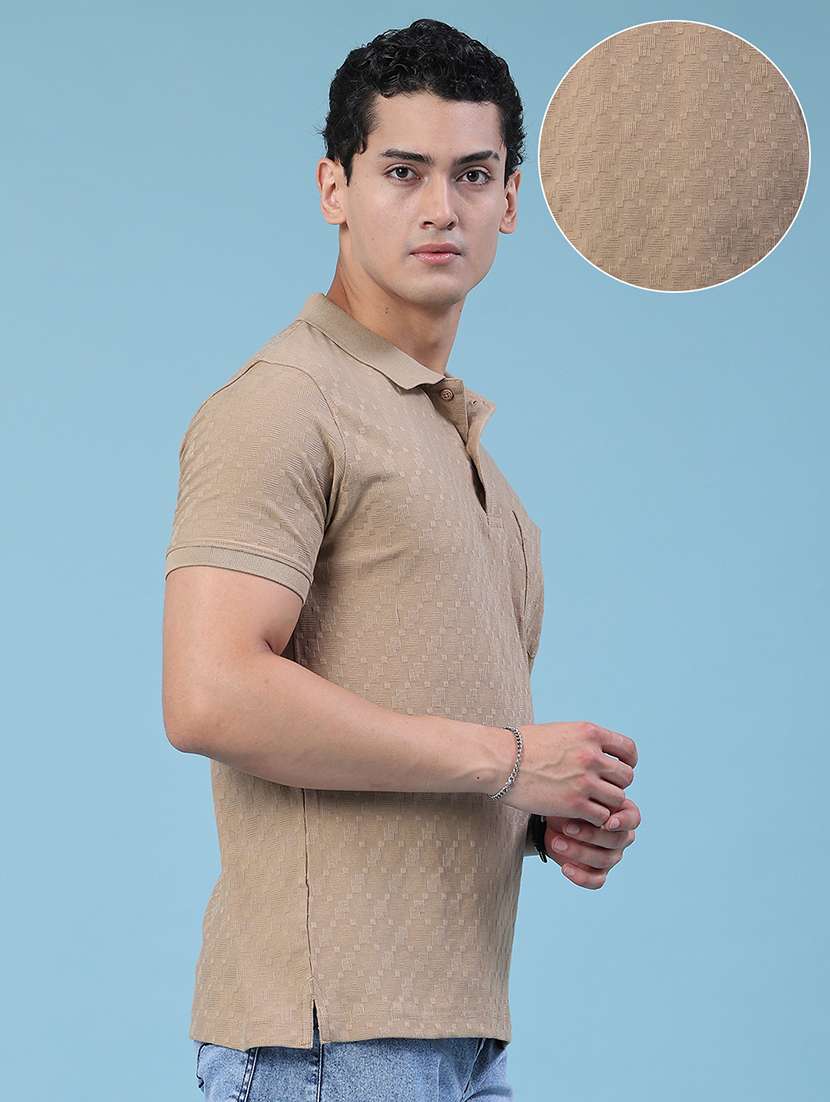 men self design short sleeve slim fit polo t-shirt - 22488675 -  Standard Image - 3