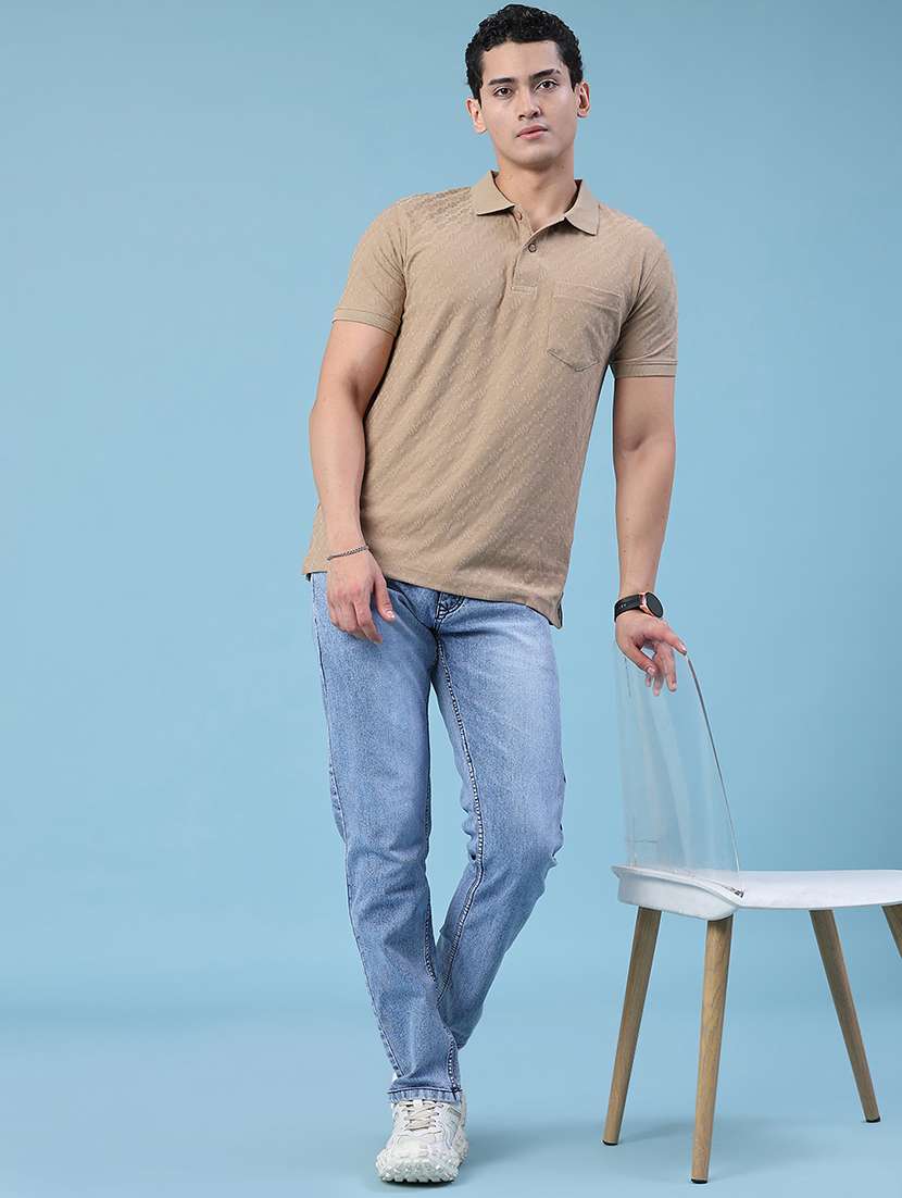 men self design short sleeve slim fit polo t-shirt - 22488675 -  Standard Image - 5