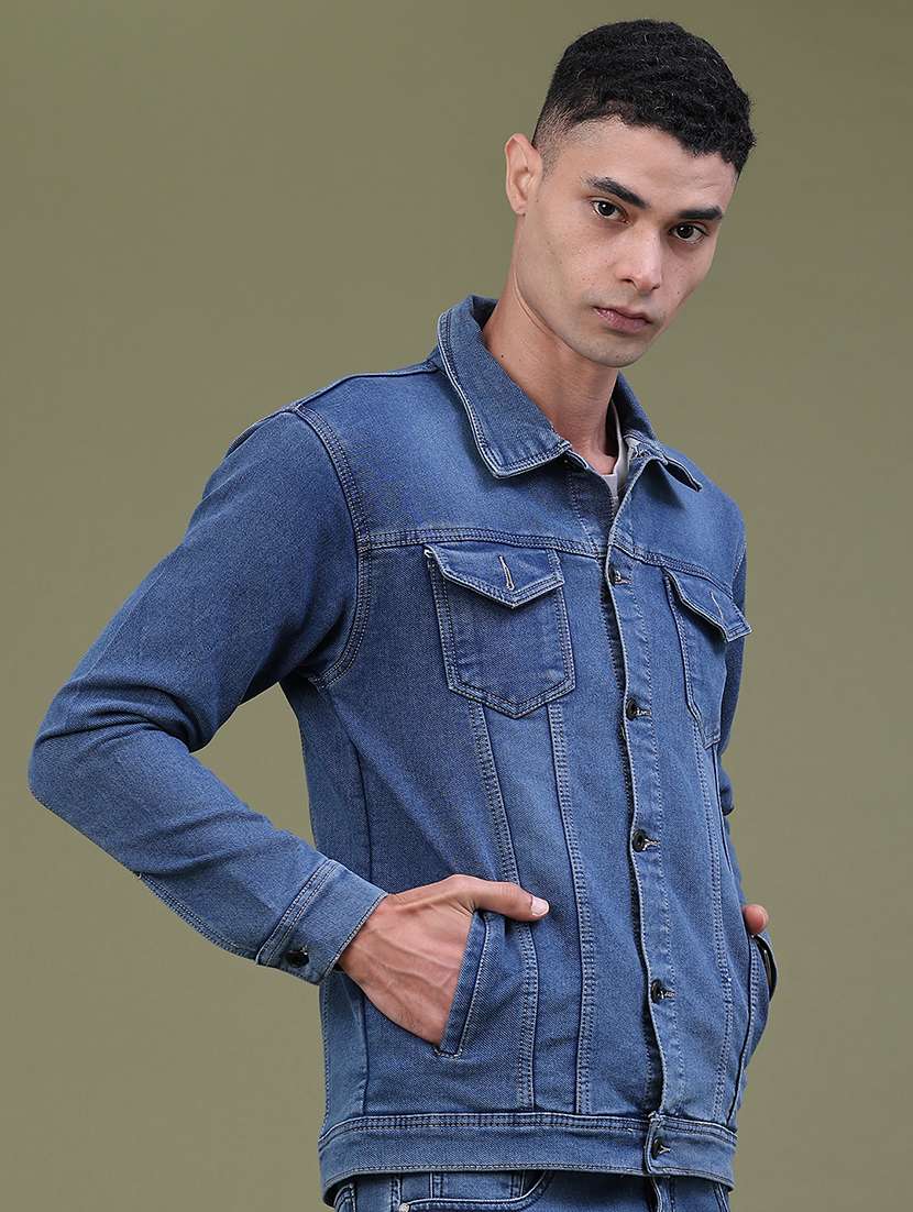 Men Washed Long Sleeve Denim Jacket - 22488854 -  Standard Image - 3