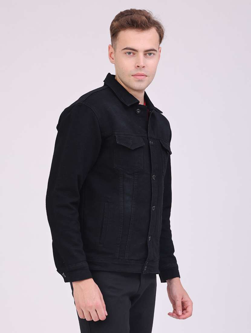 Men Solid Long Sleeve Denim Jacket - 22488857 -  Standard Image - 3