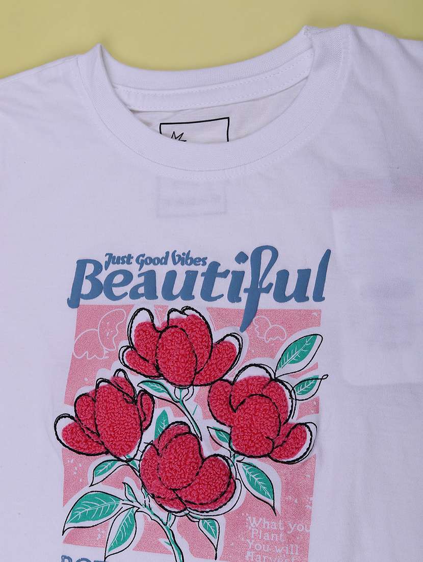Girls Printed Short Sleeves Regular Fit Tee - 22488870 -  Standard Image - 3