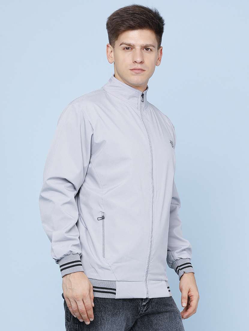 Men Solid Long Sleeve Lightweight Bomber Jacket - 22489164 -  Standard Image - 3