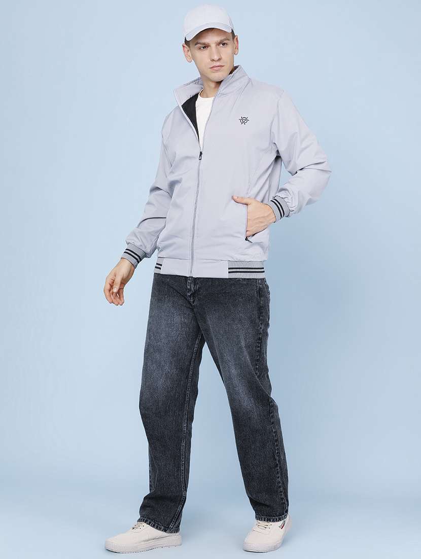 Men Solid Long Sleeve Lightweight Bomber Jacket - 22489164 -  Standard Image - 5