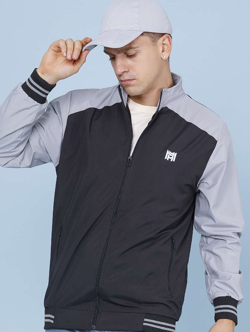 boys colourblocked long sleeves bomber jacket