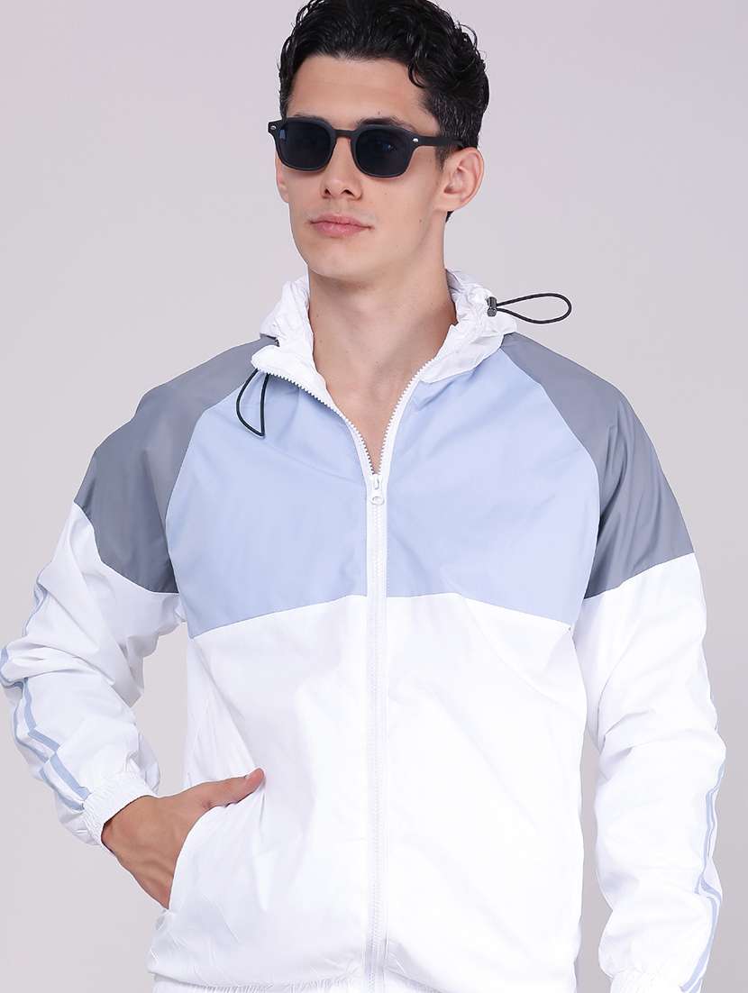 men color block long sleeve lightweight bomber jacket