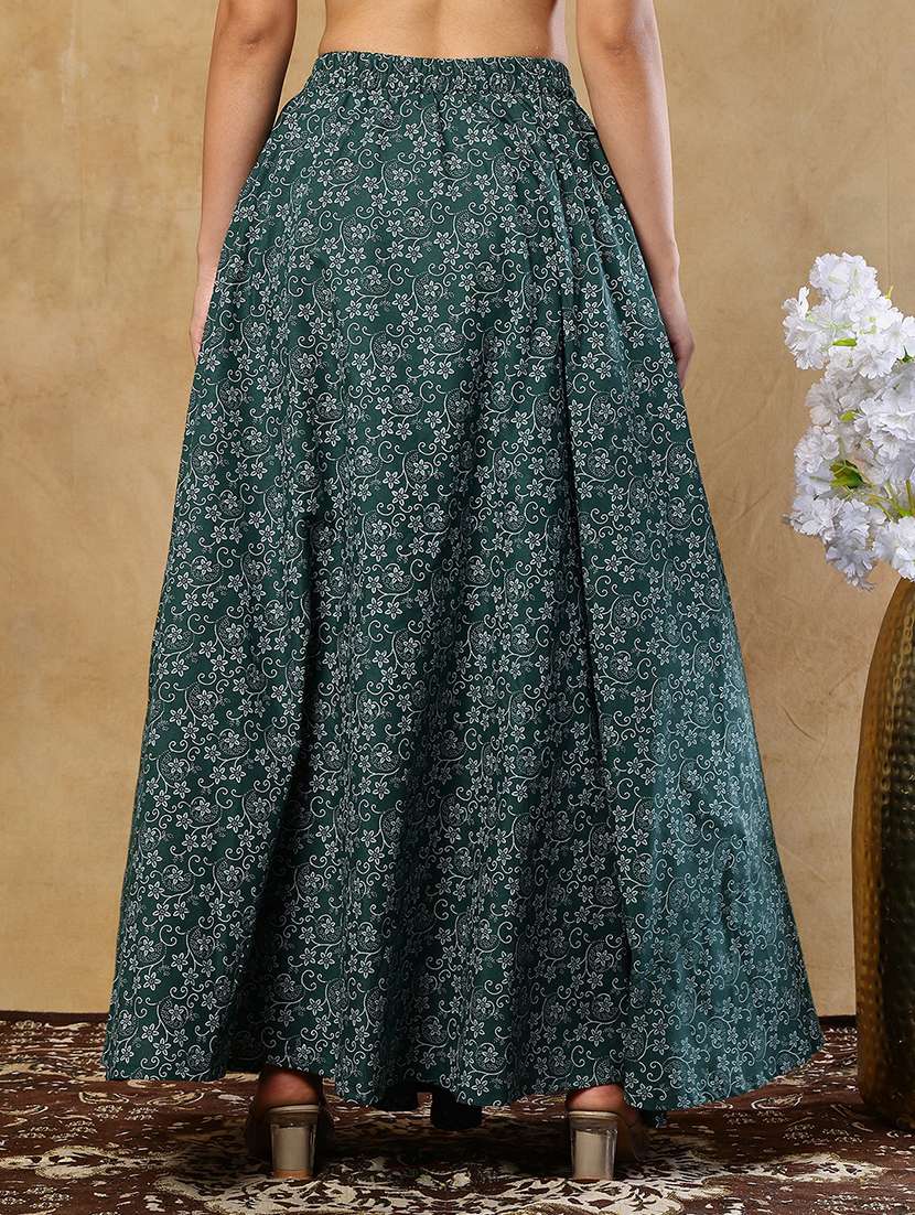 women green cotton a-line skirt - 22489347 -  Standard Image - 3