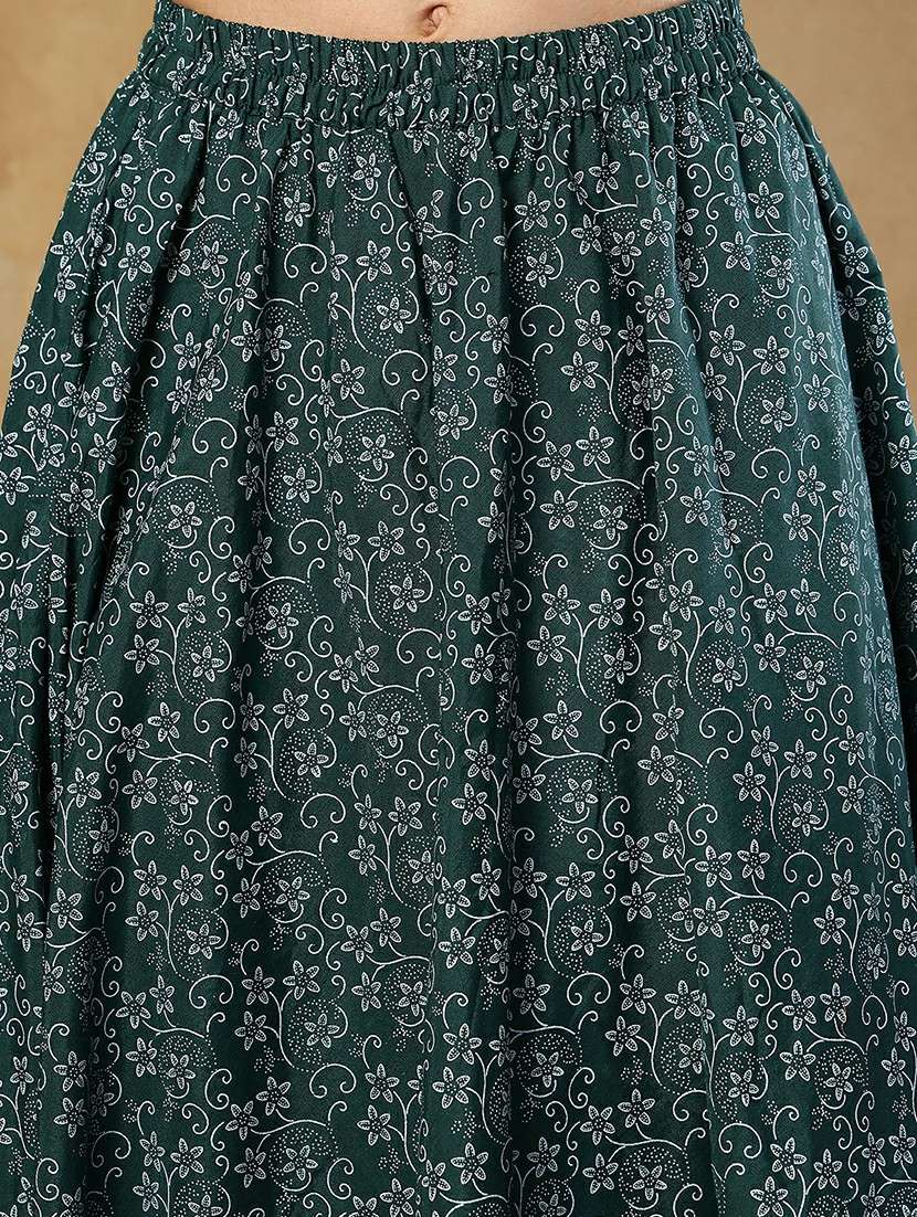 women green cotton a-line skirt - 22489347 -  Standard Image - 5