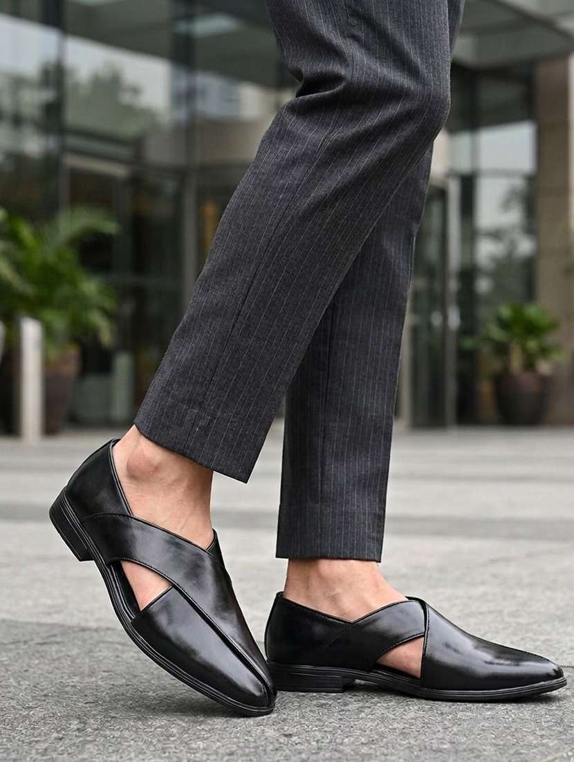 men black slip on sandal - 22489407 -  Standard Image - 5
