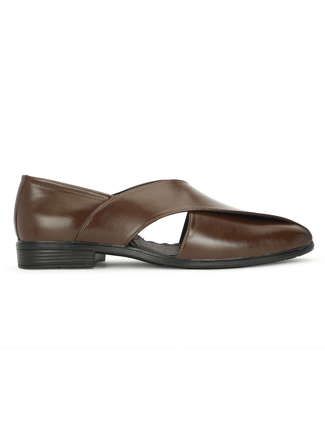 men brown slip on sandal - 22489408 -  Standard Image - 3