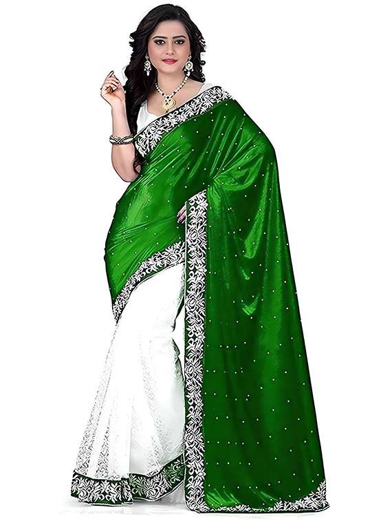 women self design half & half saree with blouse