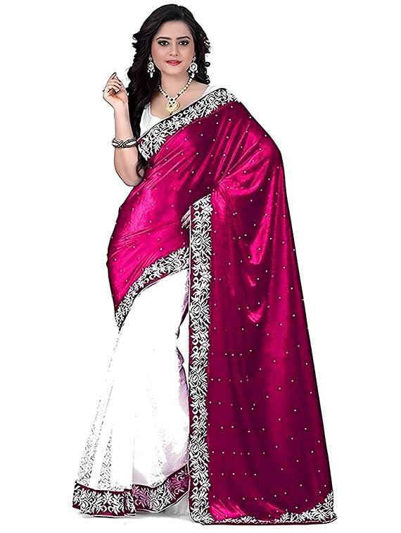women self design half & half saree with blouse