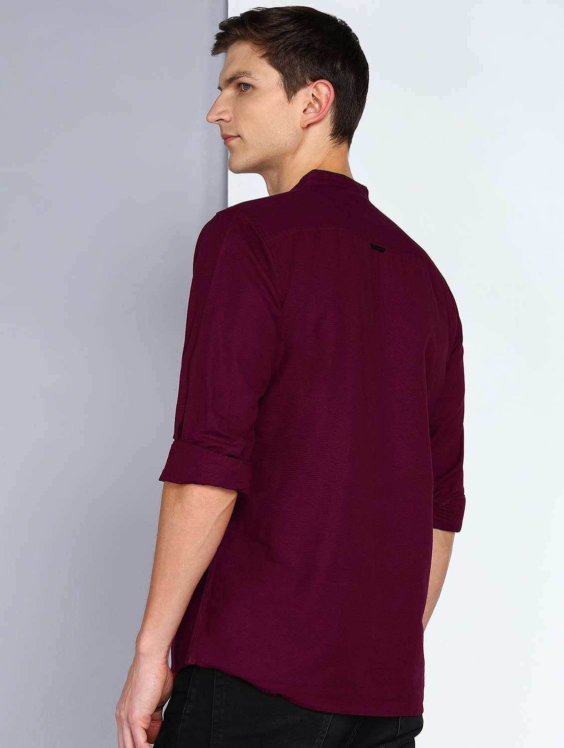 men solid mandarin neck short kurta - 22489536 -  Standard Image - 3