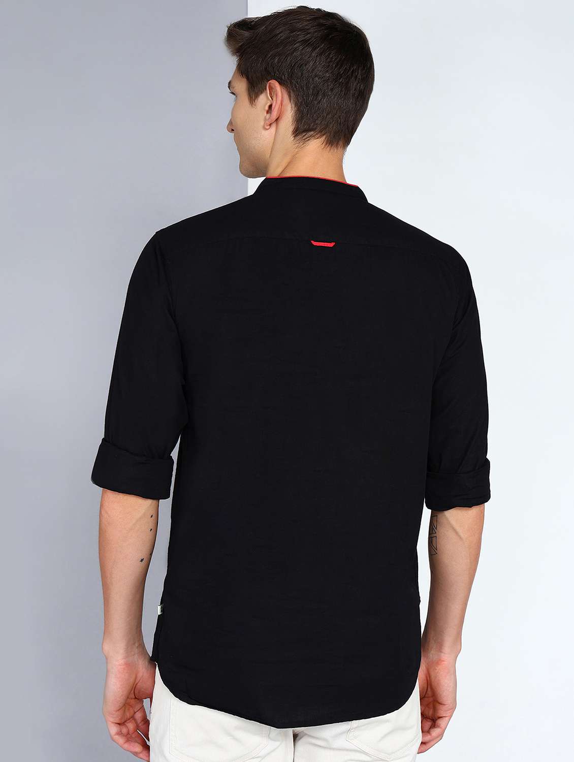 men solid mandarin neck short kurta - 22489538 -  Standard Image - 3