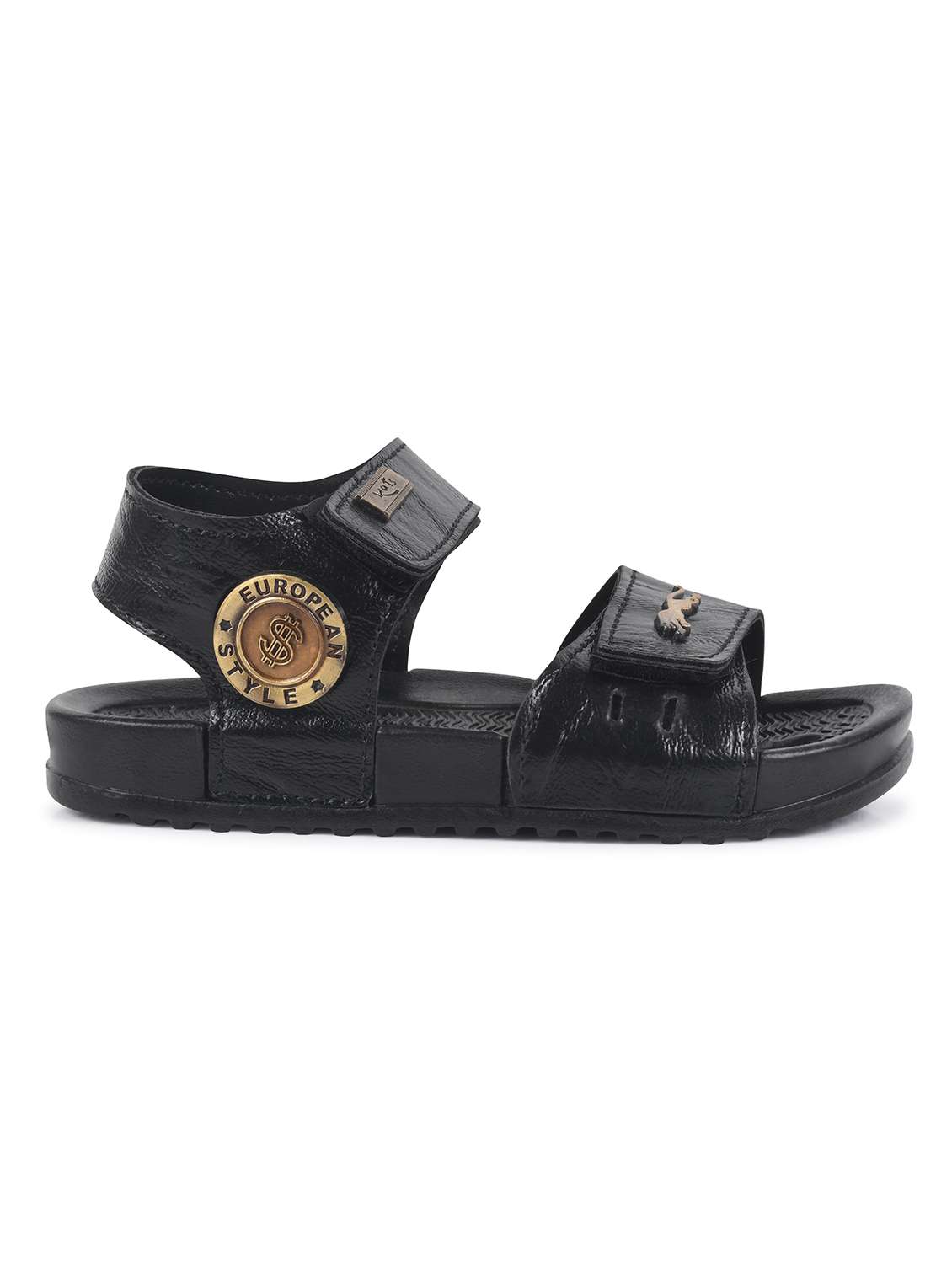kids black synthetic floater - 22489562 -  Standard Image - 3