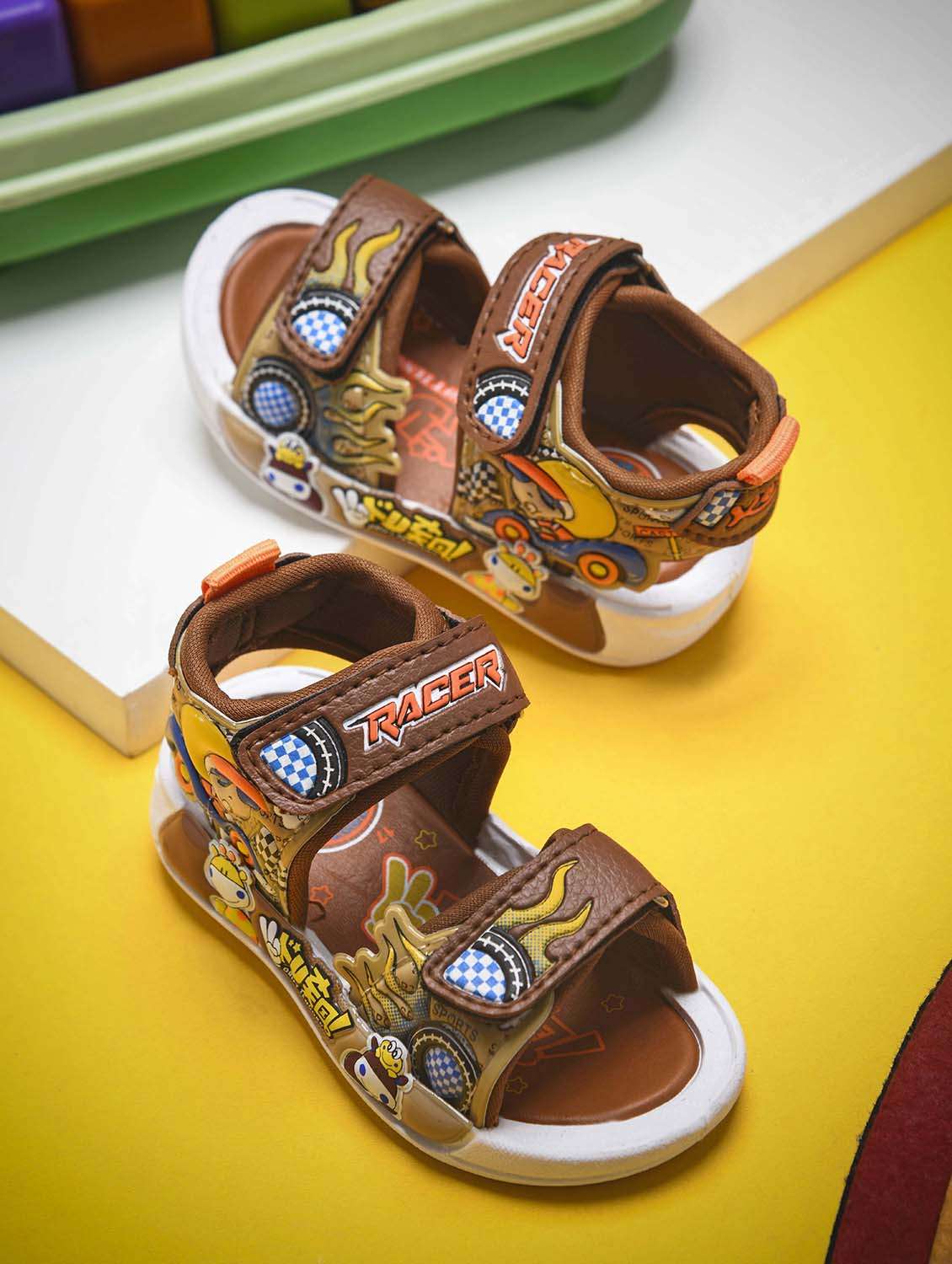 kids brown synthetic floater