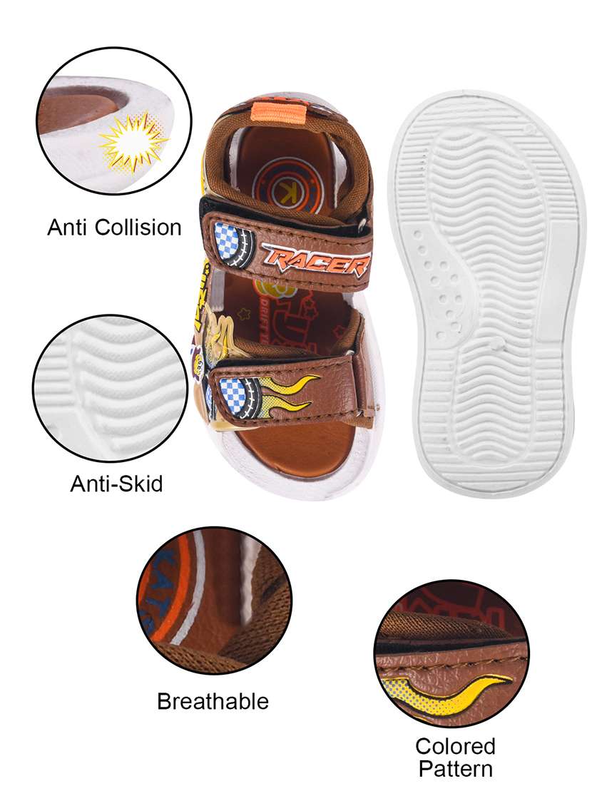 kids brown synthetic floater - 22489587 -  Standard Image - 3