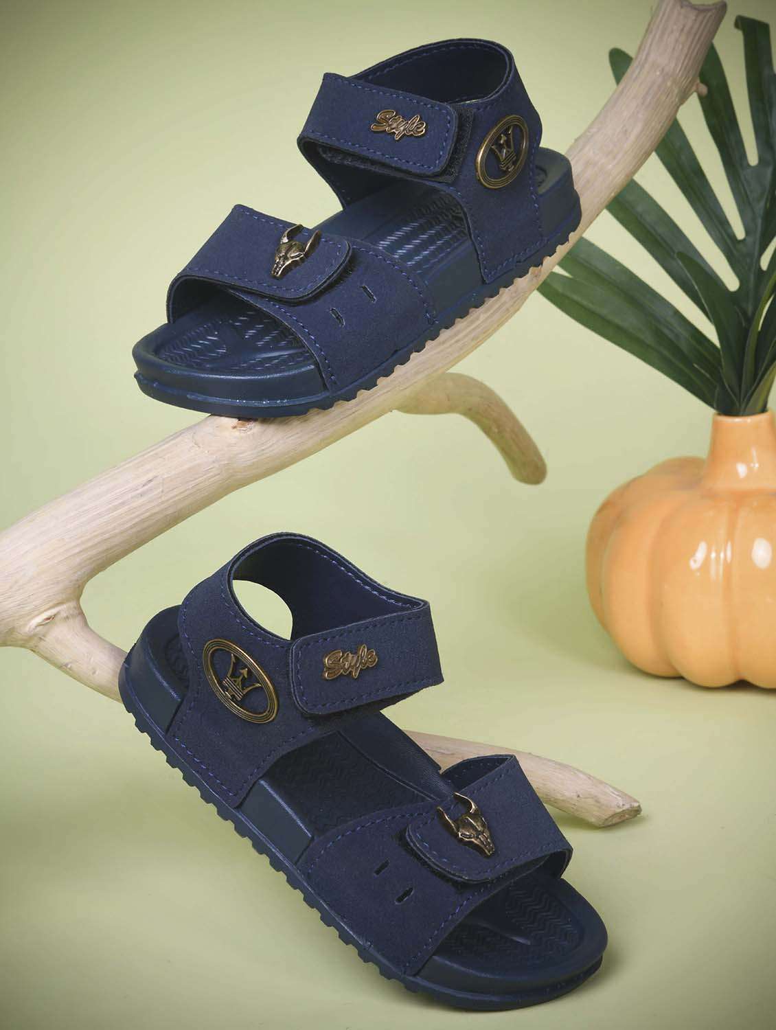 kids navy blue synthetic floater