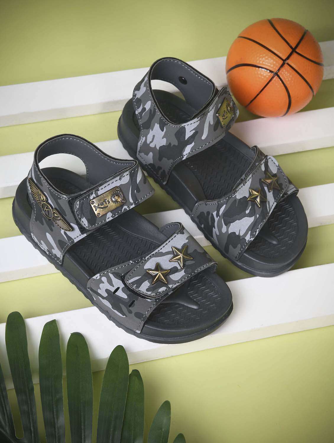 kids grey synthetic floater
