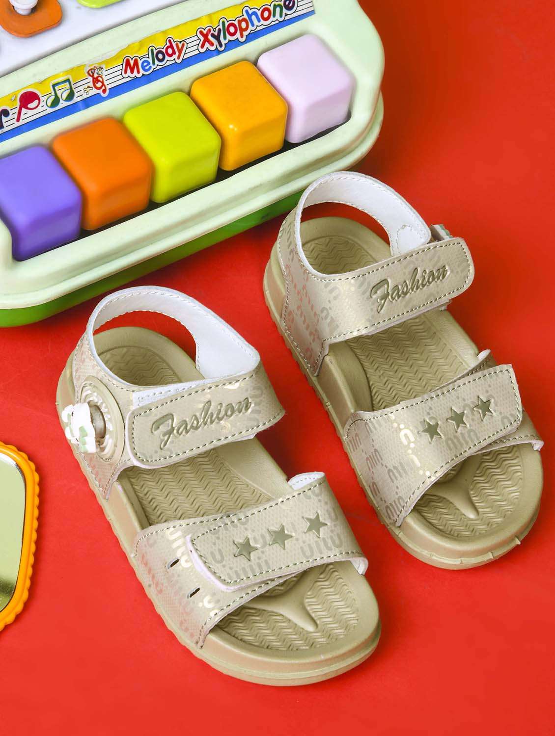 kats girls velcro printed sandals