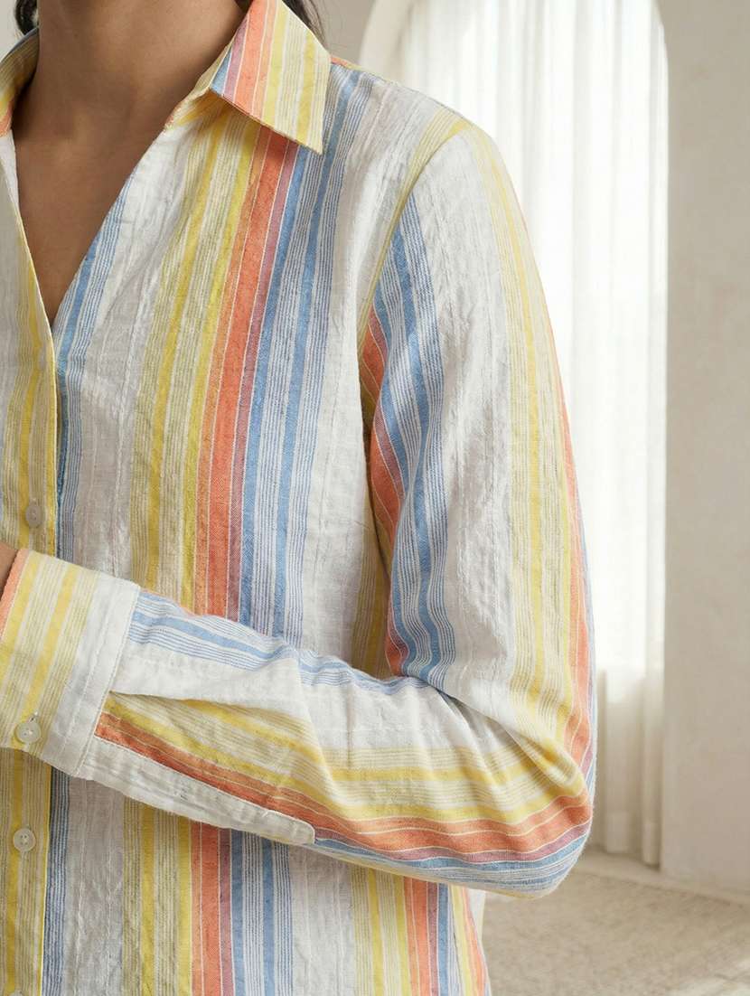 women multi colored cotton regular shirt - 22489734 -  Standard Image - 3