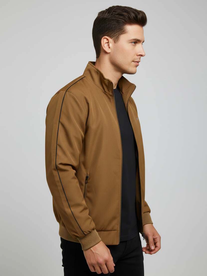 men solid long sleeve insulator bomber jacket - 22489737 -  Standard Image - 3