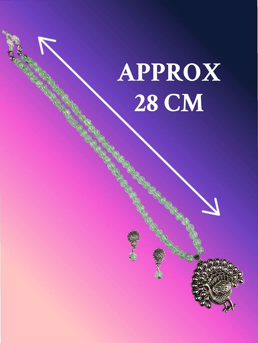 Oxidized Metal Peacock Pendant Necklace Earrings Set - 22489773 -  Standard Image - 3