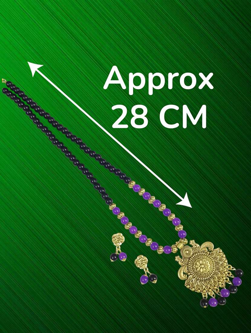 oxidized pendant necklace and earring set - 22489784 -  Standard Image - 3