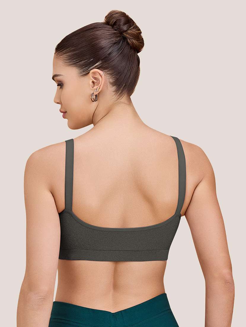 women pack of 2 non padded lycra regular strap sports bra - 22489800 -  Standard Image - 3