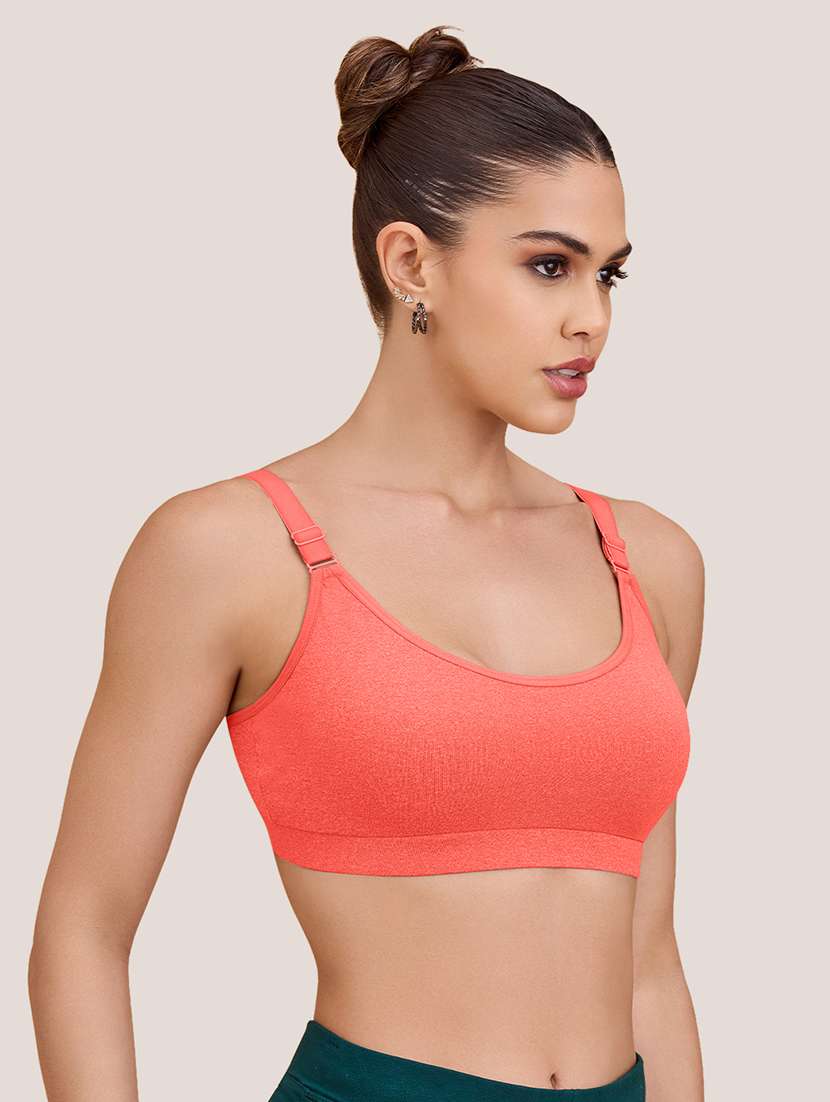 women pack of 2 non padded lycra regular strap sports bra - 22489800 -  Standard Image - 5