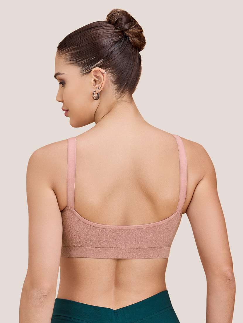 women pack of 2 non padded lycra regular strap sports bra - 22489804 -  Standard Image - 3