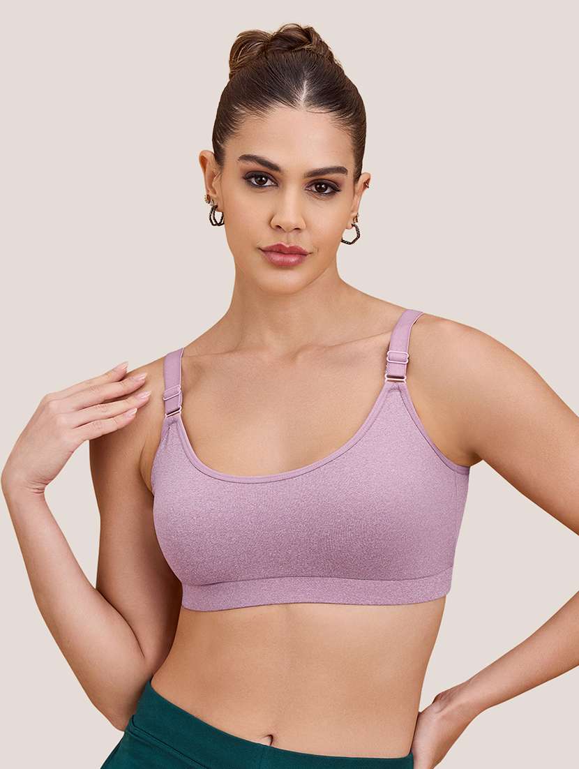 women pack of 2 non padded lycra regular strap sports bra - 22489809 -  Standard Image - 3