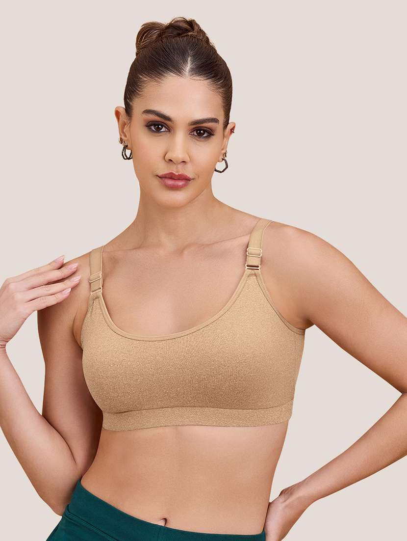 women pack of 2 non padded lycra regular strap sports bra - 22489810 -  Standard Image - 5