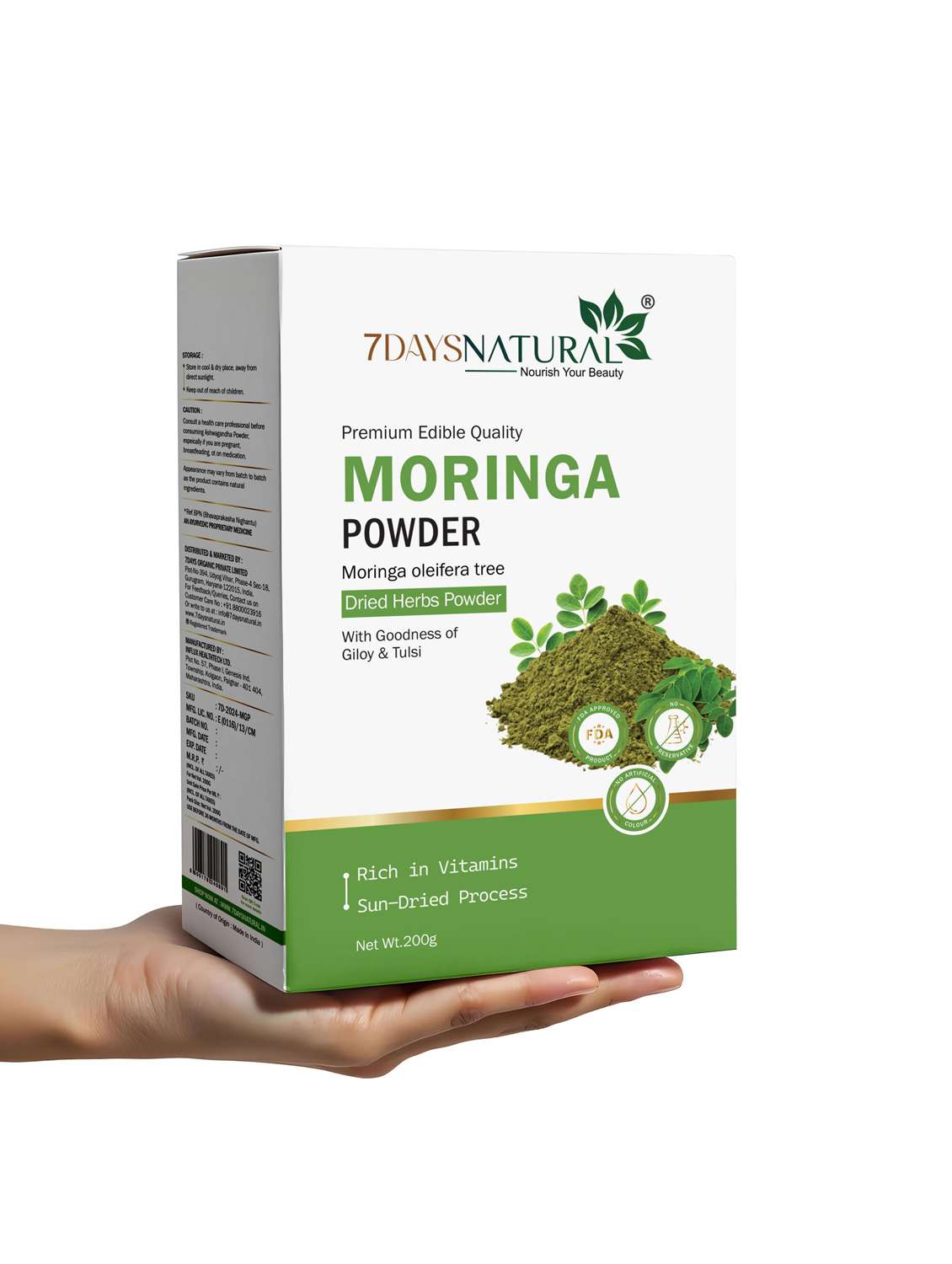 7daysnatural premium edible quality moringa powder