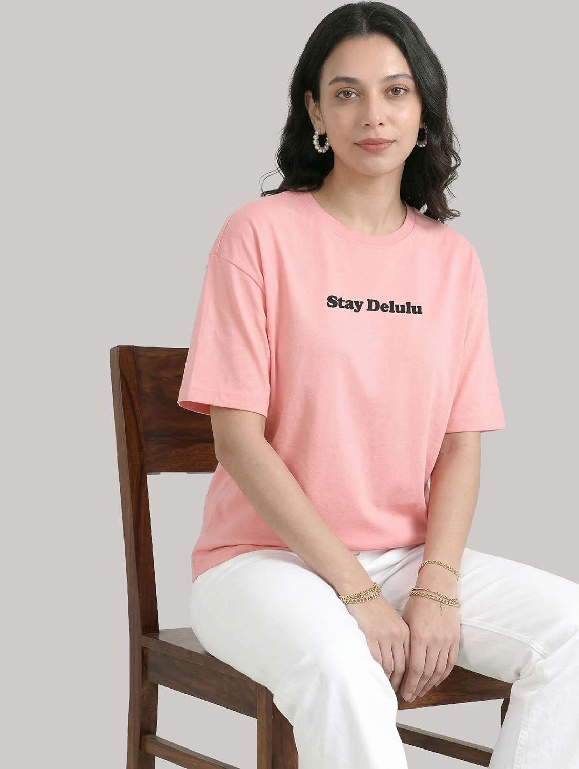 girls cotton round neck boxy oversized fit t-shirt - 22489829 -  Standard Image - 3