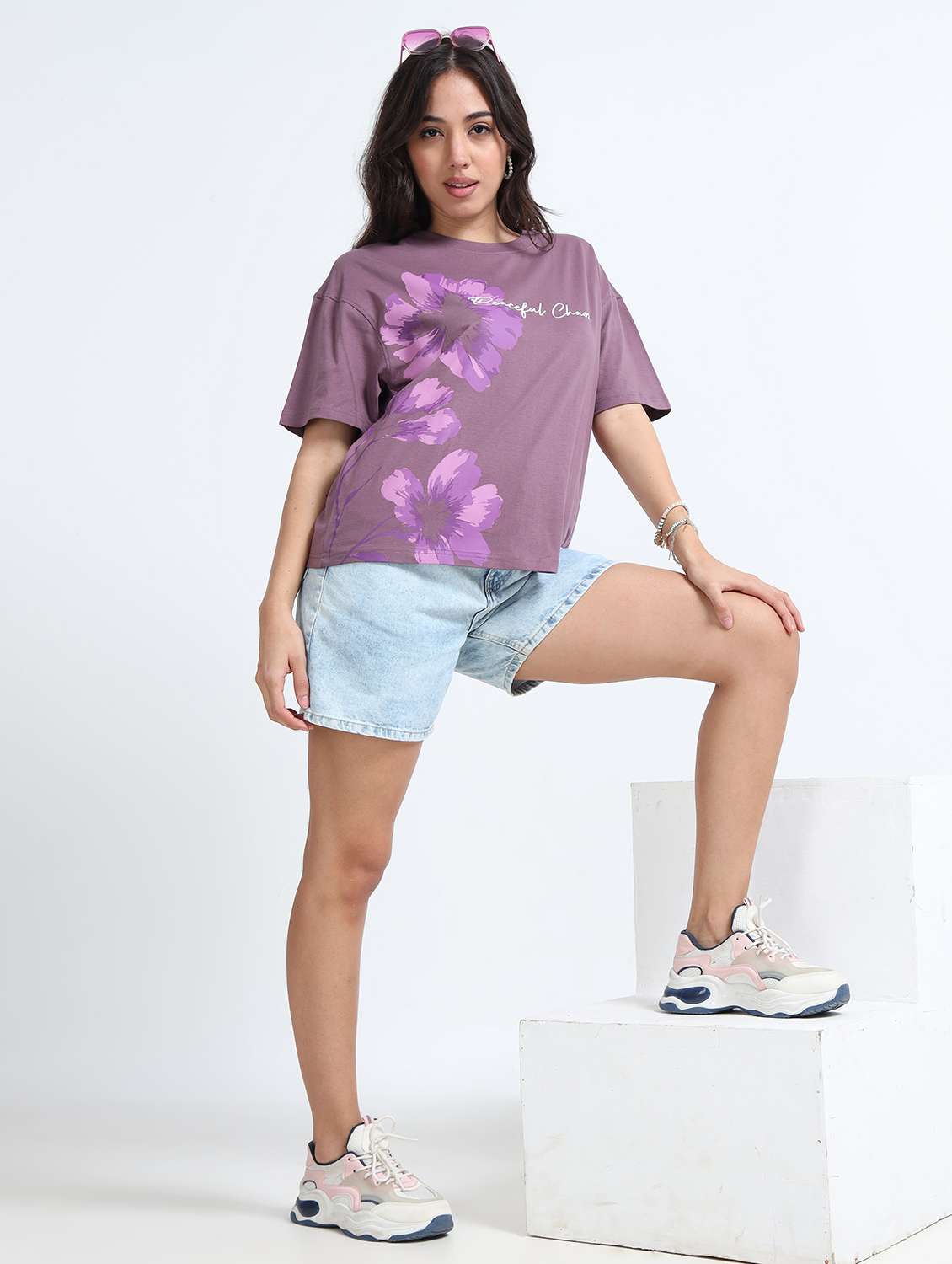 women pink cotton boxy t-shirt - 22489830 -  Standard Image - 3
