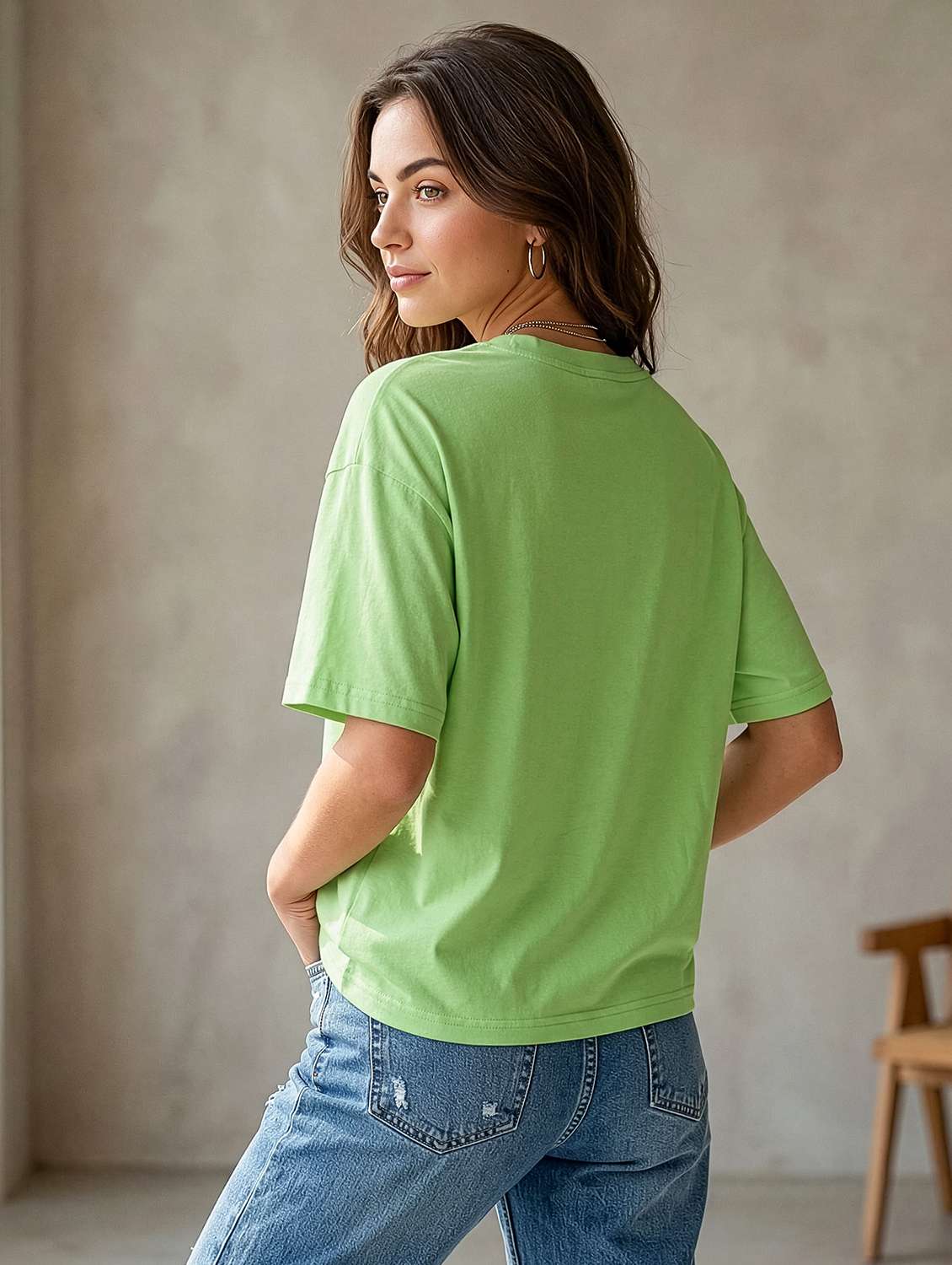 girls round neck oversized fit cotton t-shirt - 22489839 -  Standard Image - 3