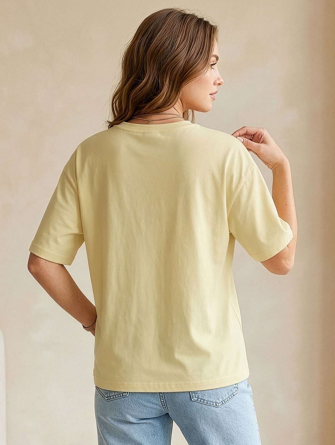 women yellow cotton boxy t-shirt - 22489840 -  Standard Image - 3