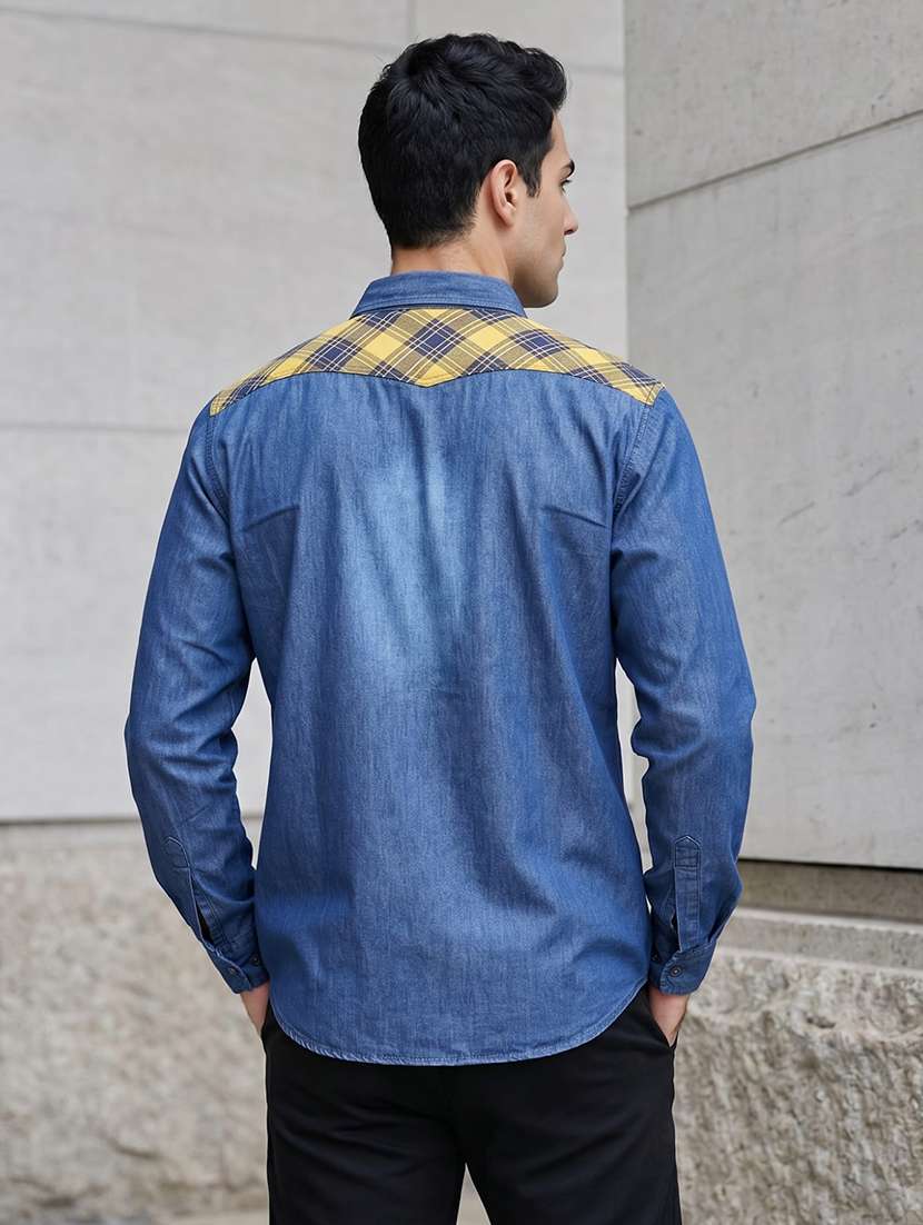men checkered long sleeve regular fit casual shirt - 22489856 -  Standard Image - 3