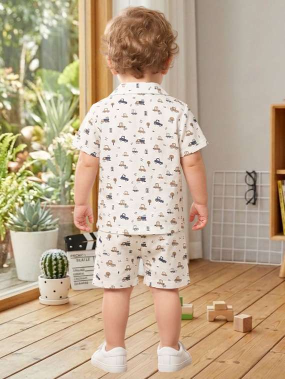 boys printed short sleeves shirt and shorts set - 22489865 -  Standard Image - 3