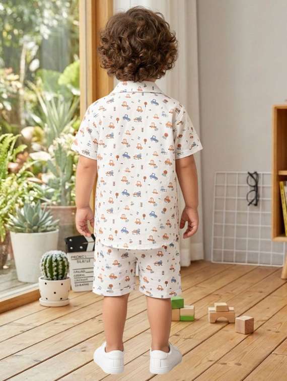 boys printed short sleeves shirt and shorts set - 22489867 -  Standard Image - 3