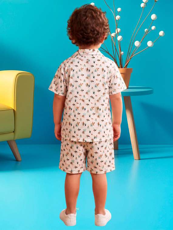 boys printed short sleeves shirt and shorts set - 22489869 -  Standard Image - 3